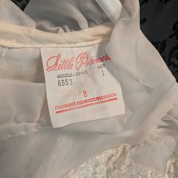 🖤 Vintage 70's "Little Princess" Kids Formal White Dress - Picture 3 of 4